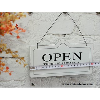 Bảng treo gỗ chữ OPEN - CLOSED