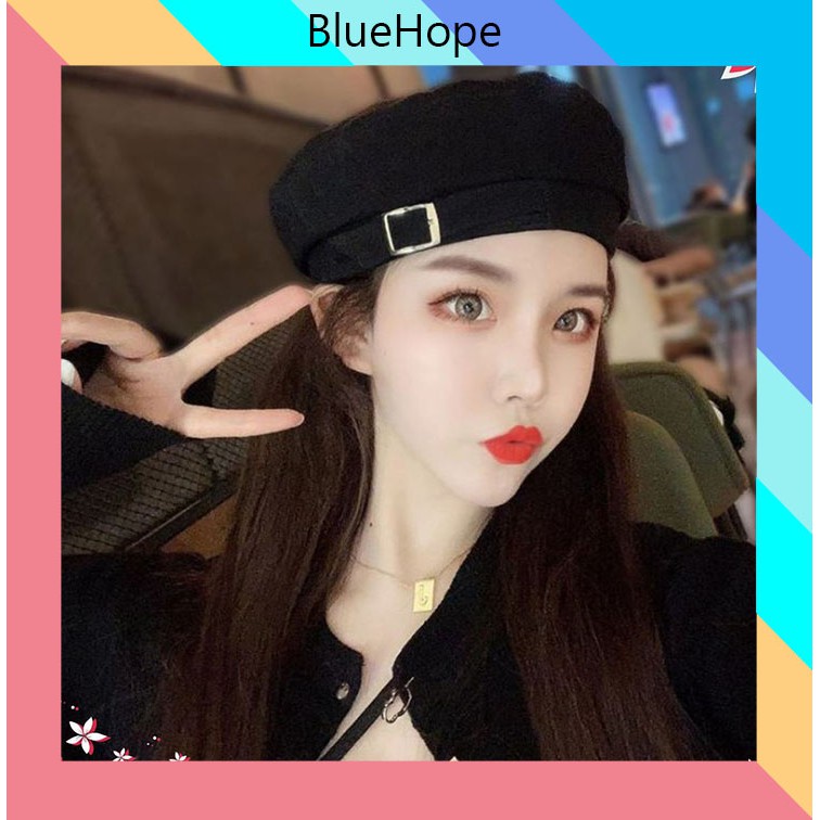 Mũ beret KHUY màu phong cách hàn quốc