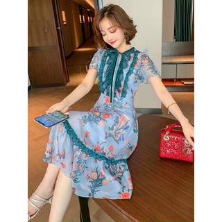 ĐẦM MAXI HOA PHỐI REN CAO CẤP