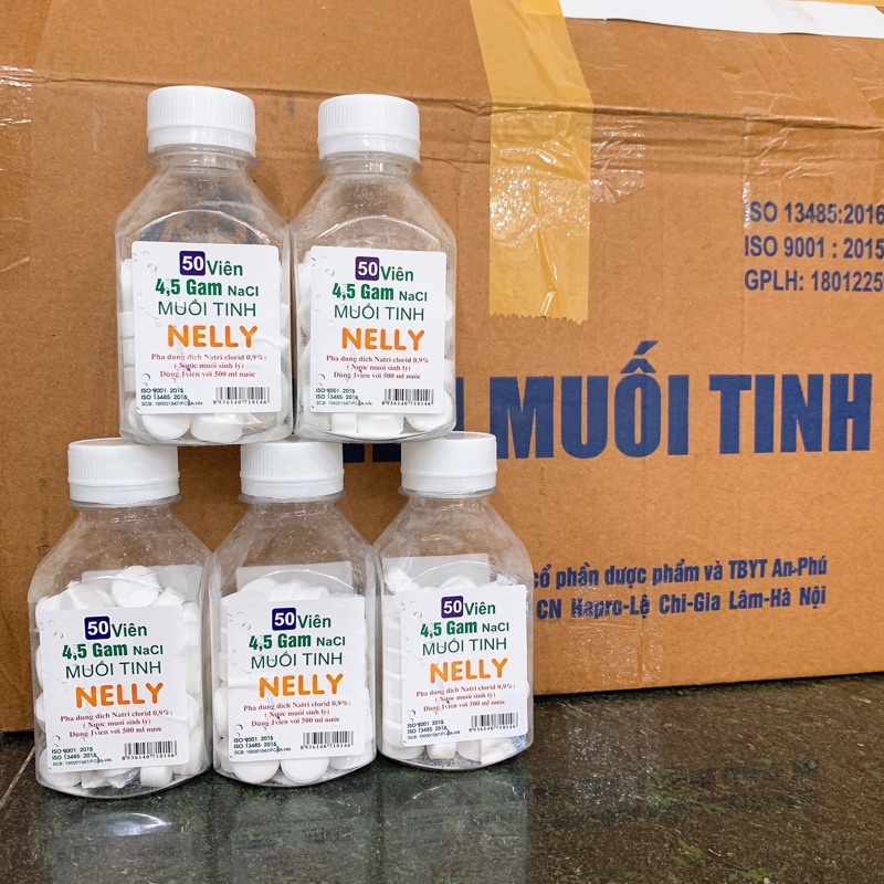 Viên Muối Sinh Lý NaCl 0.9% Lọ 50 Viên- Viên Muối Tinh Dùng Pha Dung Dịch Nước Muối Sinh Lý Súc Miệng Vệ Sinh Hàng Ngày