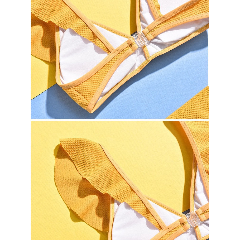 Bộ bikini phối bèo cổ chữ V gợi cảm | BigBuy360 - bigbuy360.vn