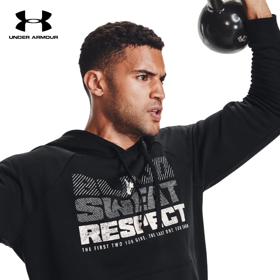 Áo khoác hoodie tay dài có nón thể thao nam Under Armour Project Rock Rival Fleece - 1367109-001