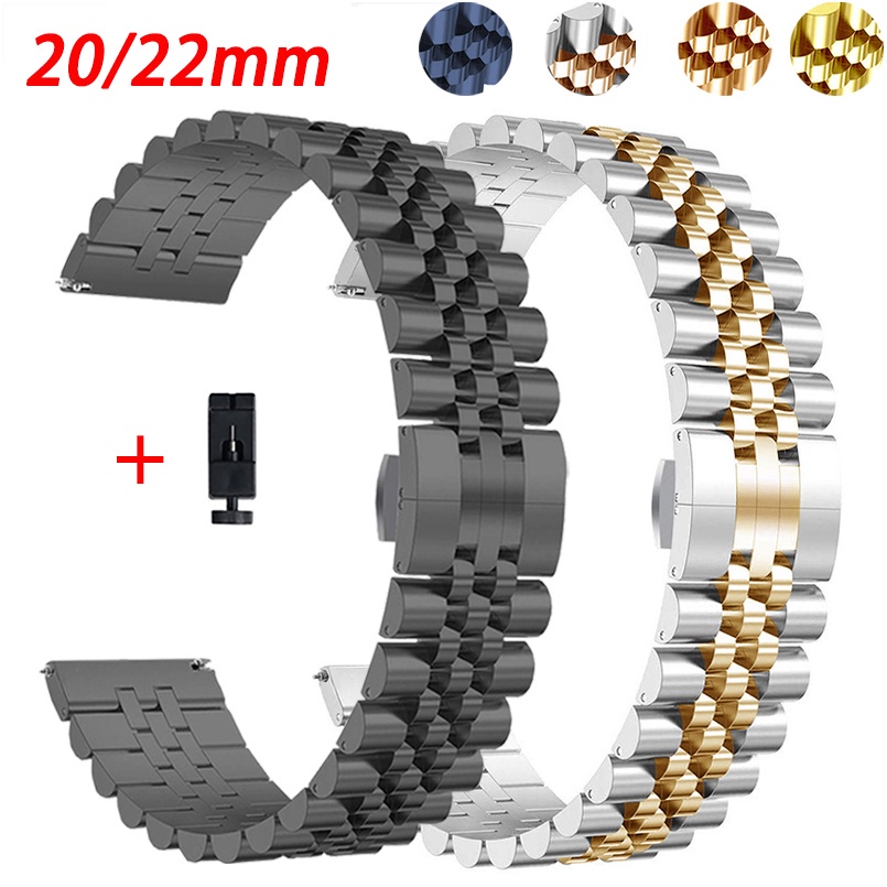 HUAWEI Dây Đeo Inox 22mm 20mm Cho Đồng Hồ Thông Minh Samsung Galaxy Watch 3 41 45mm Gear S3 Watch 46mm 42mm
