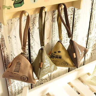 Túi đựng tiền bằng vải canvas hình tam giác cỡ nhỏ xinh xắn