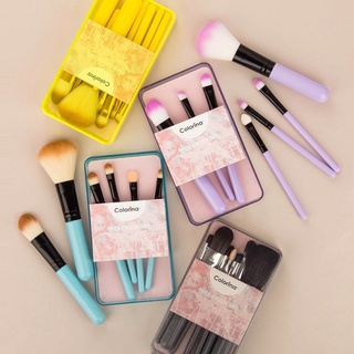 Bộ cọ trang điểm 7 chi tiết Colorina hàng nội địa Trung mềm mại nhỏ xinh có hộp đựng chuyên nghiệp