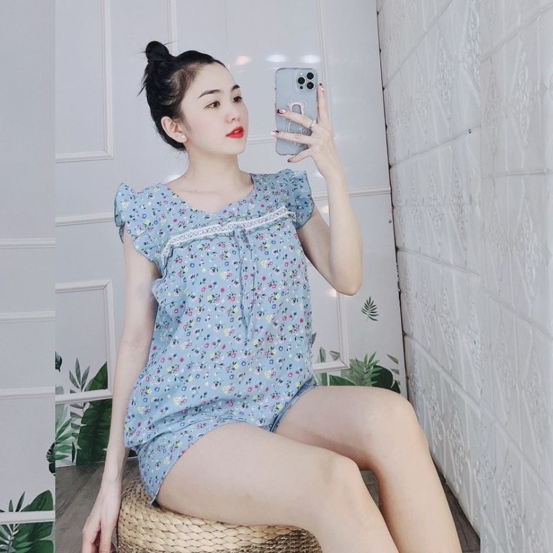 Đồ ngủ nữ lụa pijama đồ bộ pyjama lụa 100D bộ ngủ mặc nhà quần đùi cute dễ thương cao cấp bigsize ESHOP PM03