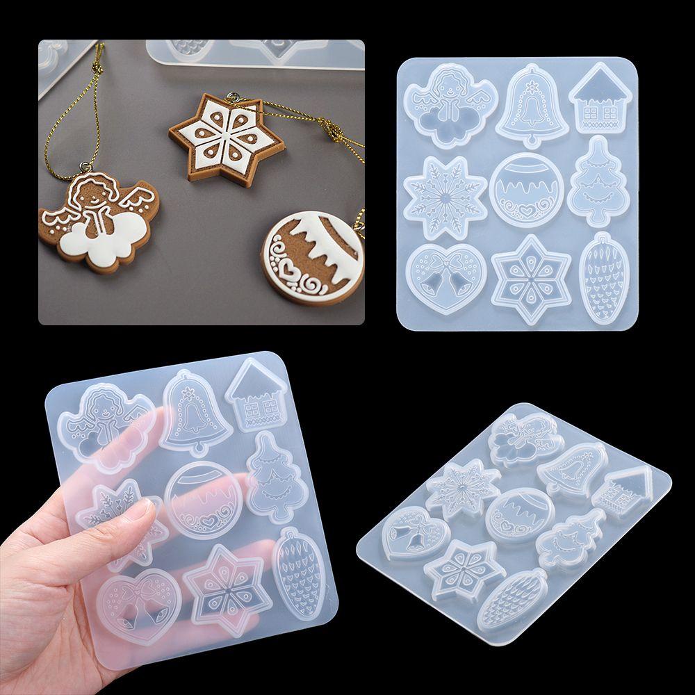 MOILYVN Khuôn Làm Thẻ Nhựa Resin Pha Lê Treo Trang Trí Cây Thông Giáng Sinh