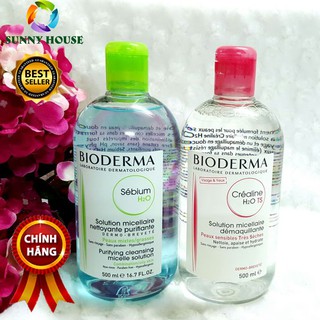 [CHÍNH HÃNG] Nước tẩy trang Bioderma Sebium H2O 500 ml, nước tẩy trang dành cho da khô nhạy cảm và da mụn-Sunny Store