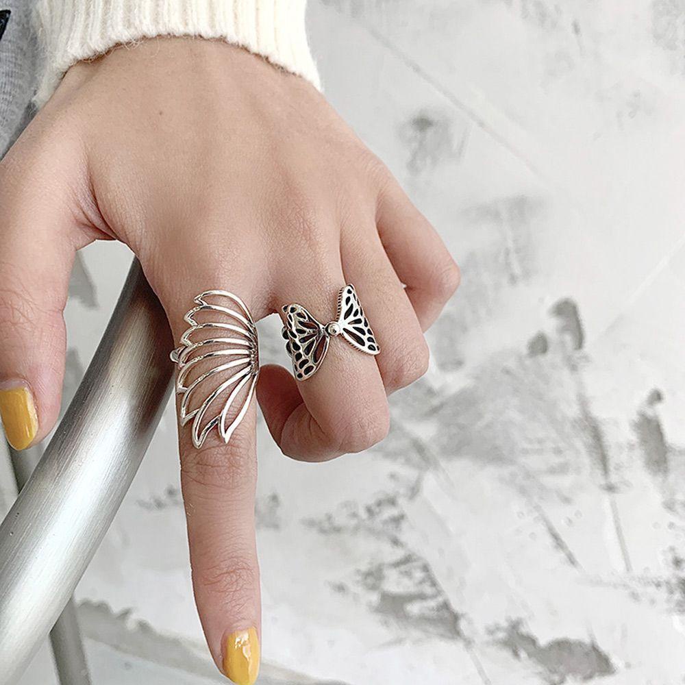 Nhẫn Hình Cánh Bướm Có Thể Điều Chỉnh Phong Cách Hip Hop Cho Nữ