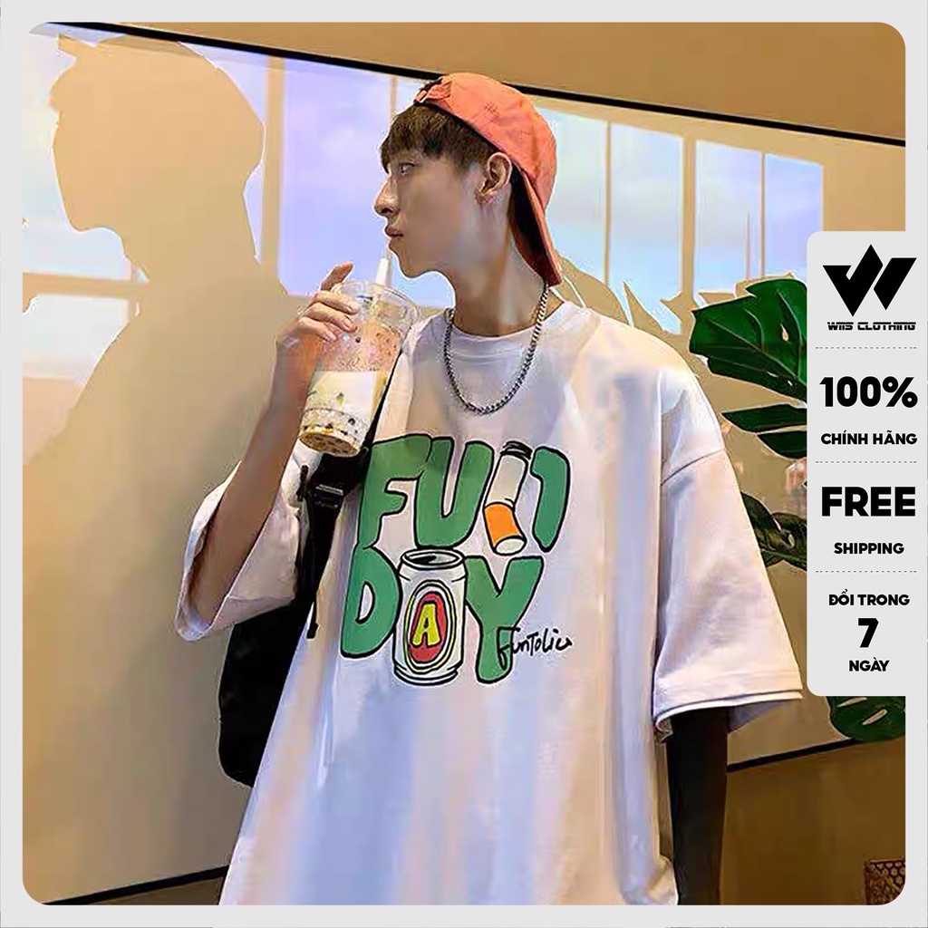 Áo thun tay lỡ unisex form rộng WIIS FunDay phông rộng nam nữ phong cách oversize ulzzang