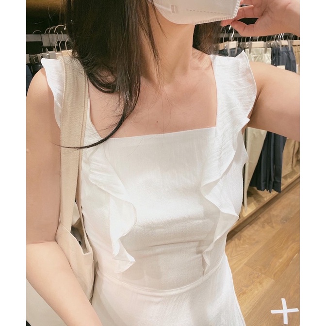 Đầm vải cotton trắng Ruchan