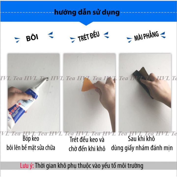 Keo vá tường chống thấm LBK, trám trét vết nứt khe hở tường, 250g, HVL TEA