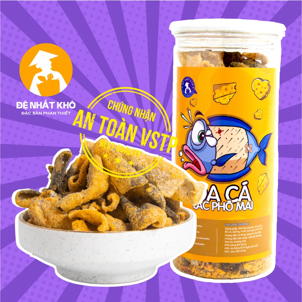 Da Cá Lắc Phô Mai 200g Đệ Nhất Khô đồ ăn vặt Việt Nam giá rẻ Giòn Giòn Ngon Ngon Thơm Thơm Béo Béo, Đặc Sản Phan Thiết