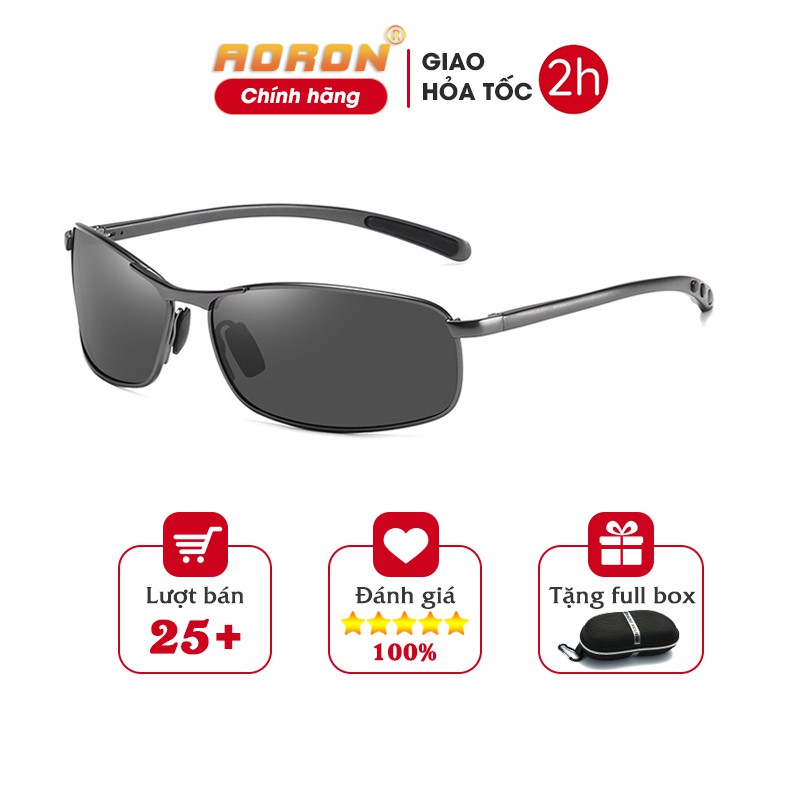 Kính Mát Nam Tròng Phân Cực Lái Xe Ngày Và Đêm, Kính Râm Vuông Chống Tia UV AK016 - AORON