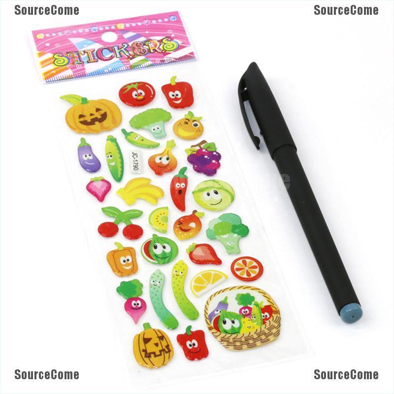 Set 5 Tấm Sticker Dán Trang Trí Sổ Lưu Niệm Hình Hoạt Hình Dễ Thương Cho Bé