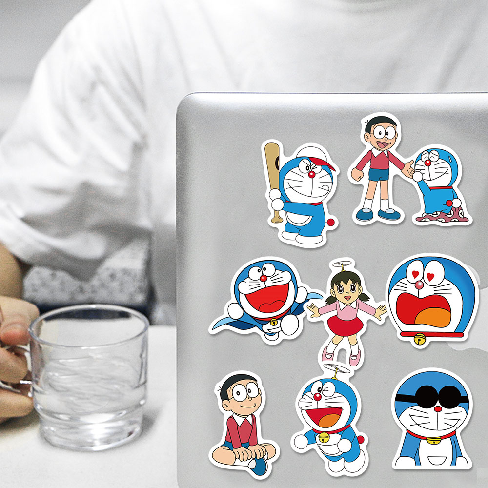 Bộ 50 Miếng Dán PVC Chống Thấm Nước Hình Doraemon Đáng Yêu | BigBuy360 - bigbuy360.vn