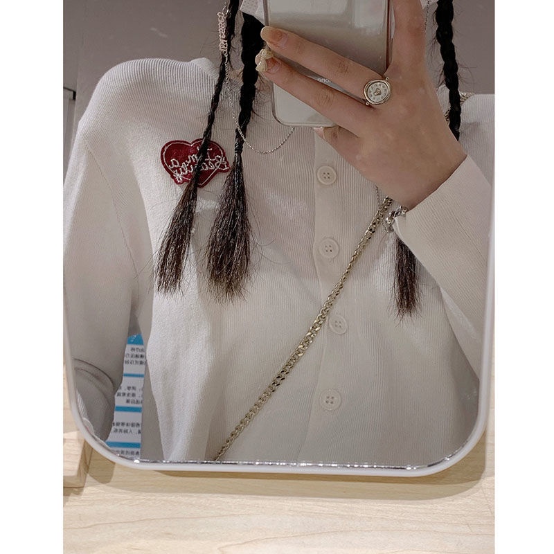 Áo cardigan dệt kim tay dài ôm dáng phong cách Hàn Quốc thời trang xuân hè cho nữ