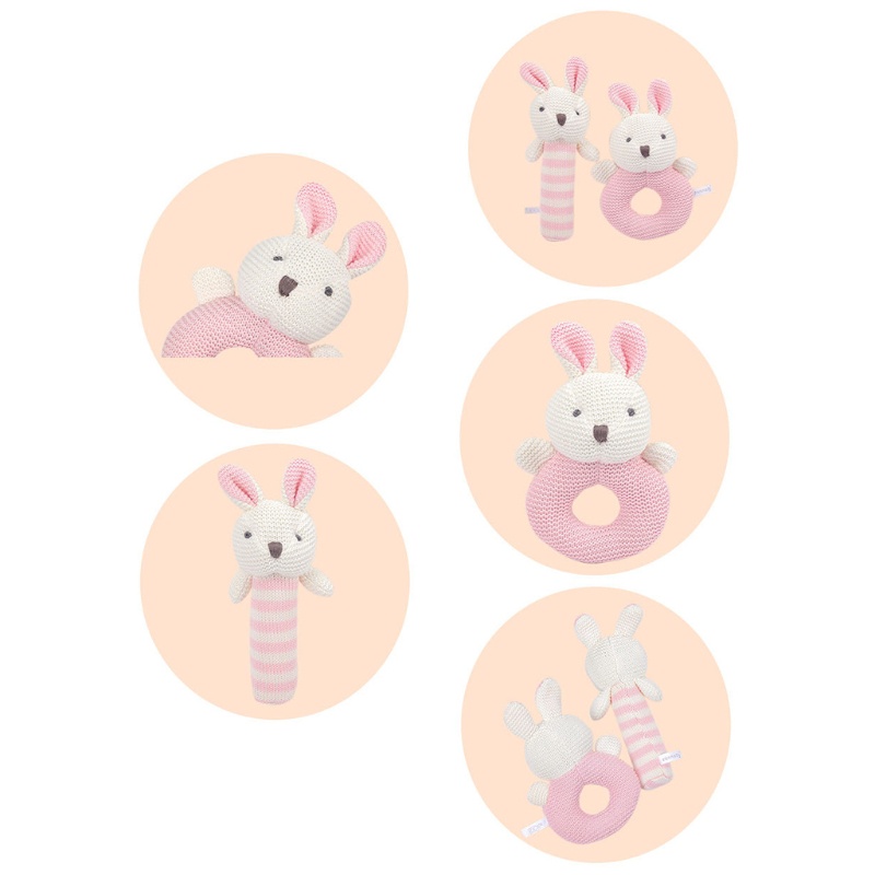 Bộ 2 Đồ Chơi Lục Lạc Hình Thú Hoạt Hình Nhồi Bông Mềm Mại Thoải Mái Cho Bé