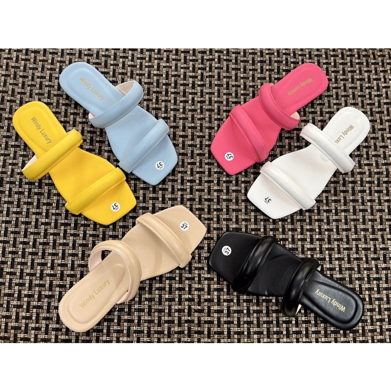 Dép lê nữ 2 quai phồng đế bệt siêu hot