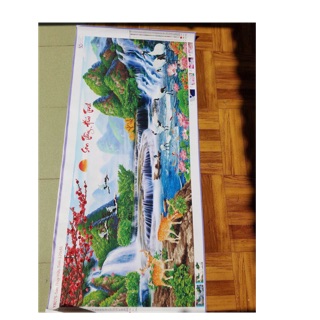 Tranh đính đá thành phẩm phong cảnh tuyệt đẹp 2.2mx1.1m