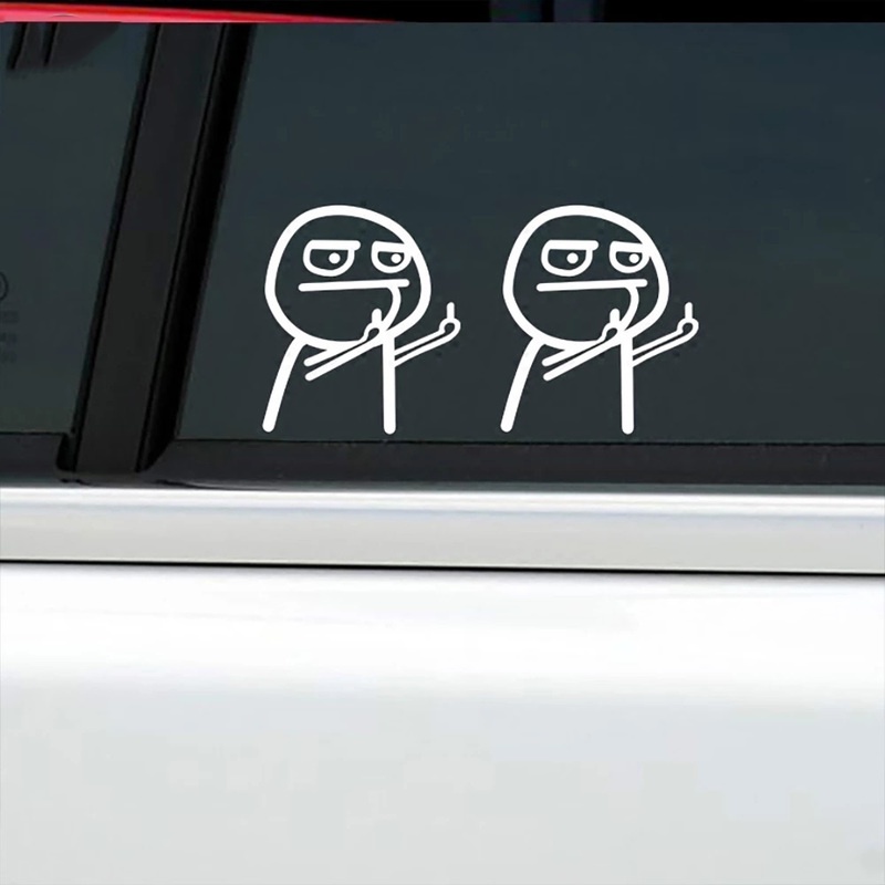 1 Sticker Dán Xe Hơi Phản Quang Họa Tiết Hoạt Hình Vui Nhộn
