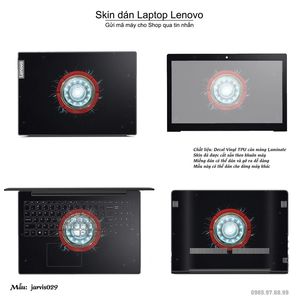 Skin dán Laptop Lenovo in hình Jarvis (inbox mã máy cho Shop)