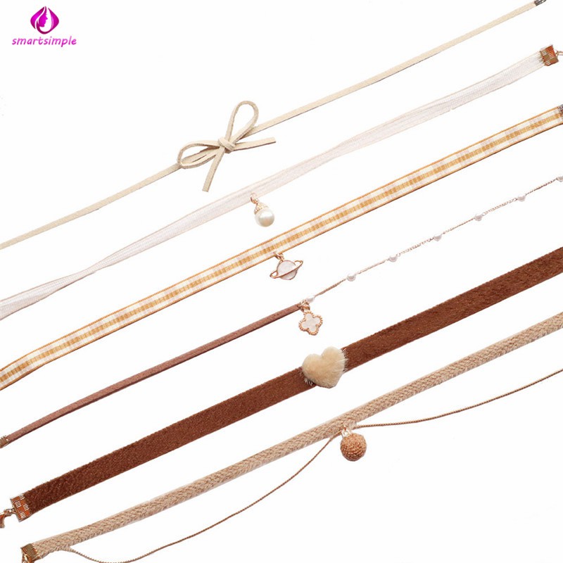 SS Fashion Charm Unique Brown Series Pendant Choker Short Clavicle Chain Women Jewelry Gift