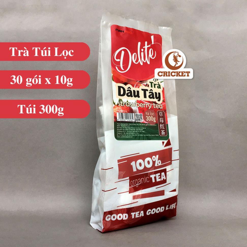 Trà Dâu Tây Túi Lọc CAO CẤP DELITE (300g) _ Nguyên liệu pha chế Trà Sữa nhanh & thơm ngon tuyệt hảo