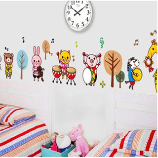 Decal dán tường đàn thú lễ hội vui nhộn
