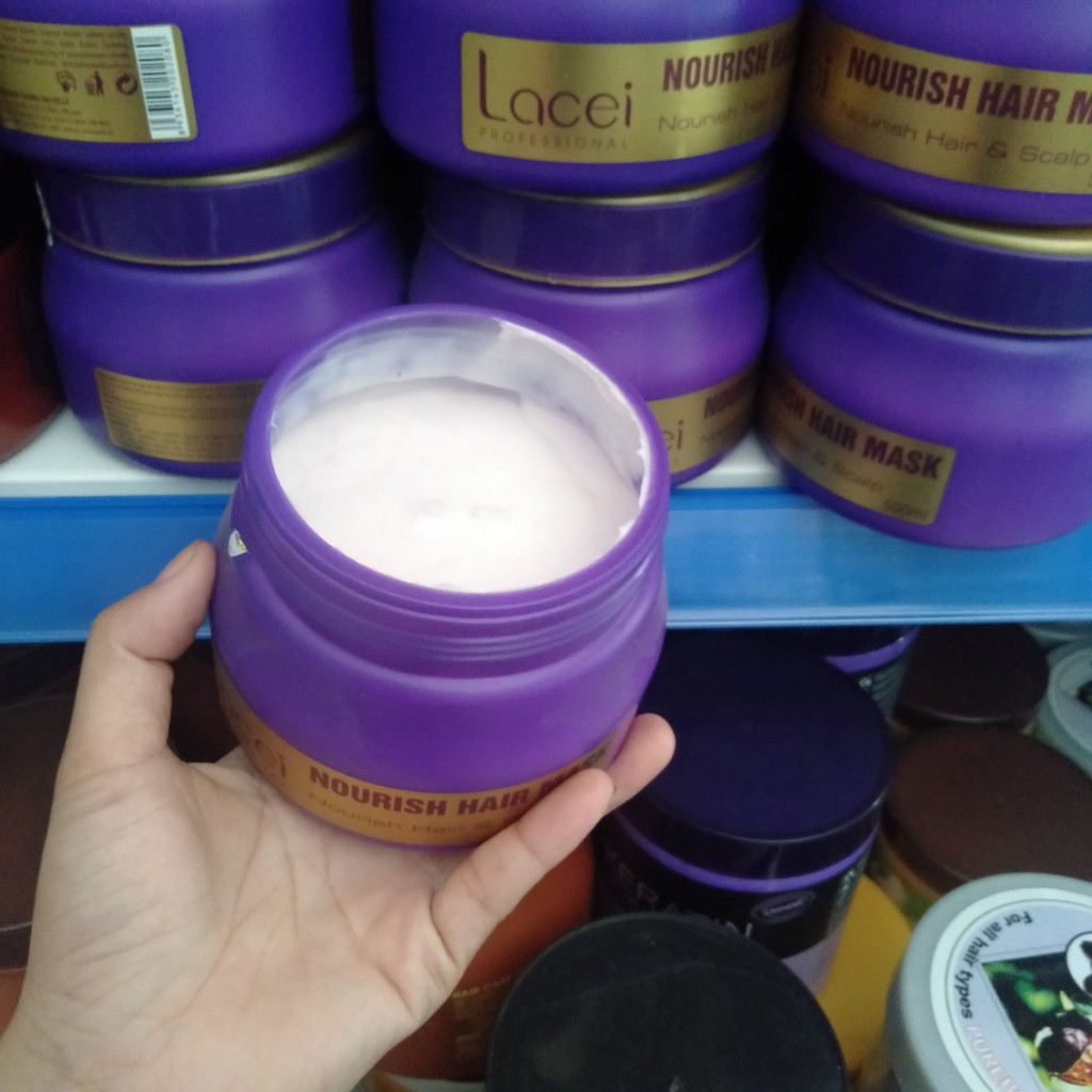 Hấp dầu phục hồi Lacei tím 500ml dành cho tóc khô sơ và trẻ ngọn . giúp phục hồi tóc mềm mượt
