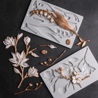 Khuôn silicone tạo hình hoa trà / hoa mẫu đơn / hoa anh đào trang trí bánh