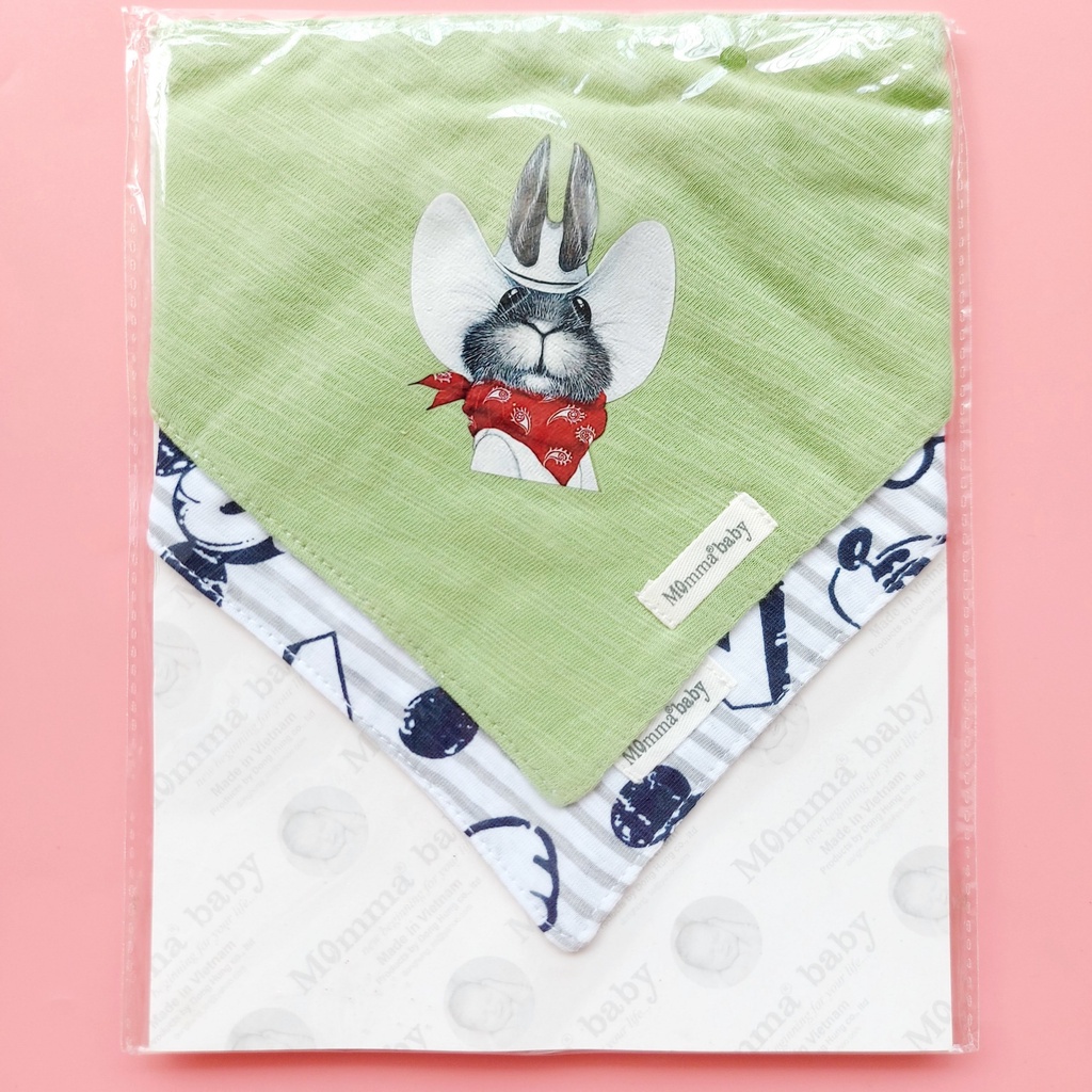 Yếm sơ sinh 100% cotton nút bấm cho bé