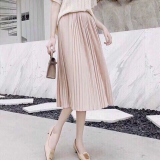 Chân váy xếp ly nhỏ dáng midi hàng loại 1 QC