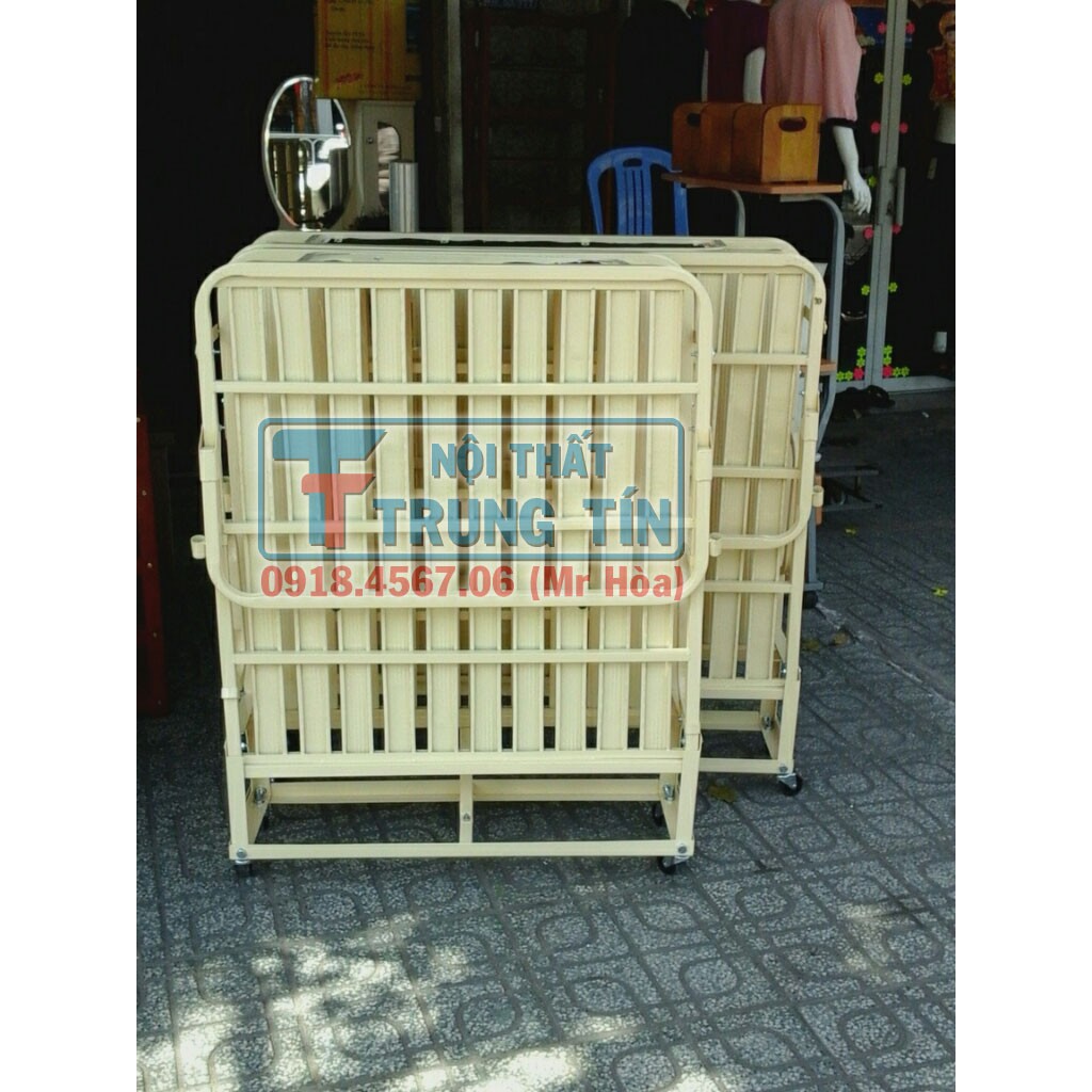 GIƯỜNG SẮT GẤP DI ĐỘNG, NGANG 90 CM