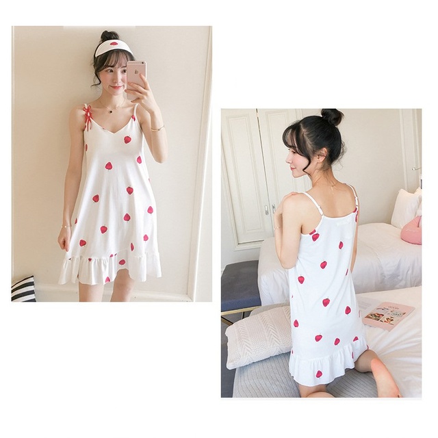 VÁY NGỦ 2 DÂY QUYẾN RŨ CHẤT COTTON 4 CHIỀU MỀM MÁTV08 | BigBuy360 - bigbuy360.vn