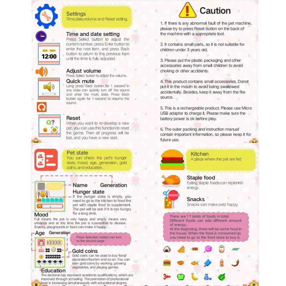 Máy chơi game nuôi thú ảo cổ điển nhiều màu sắc tùy chọn phát triển trí thông minh vui nhộn