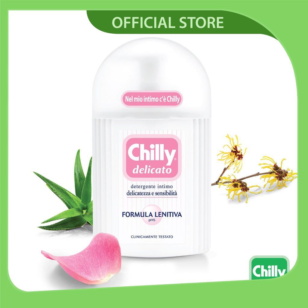 Dung dịch vệ sinh phụ nữ Chilly Delicato - Dưỡng mềm mại, sạch dịu êm -  số 1 tại Italy - (200ml/chai)