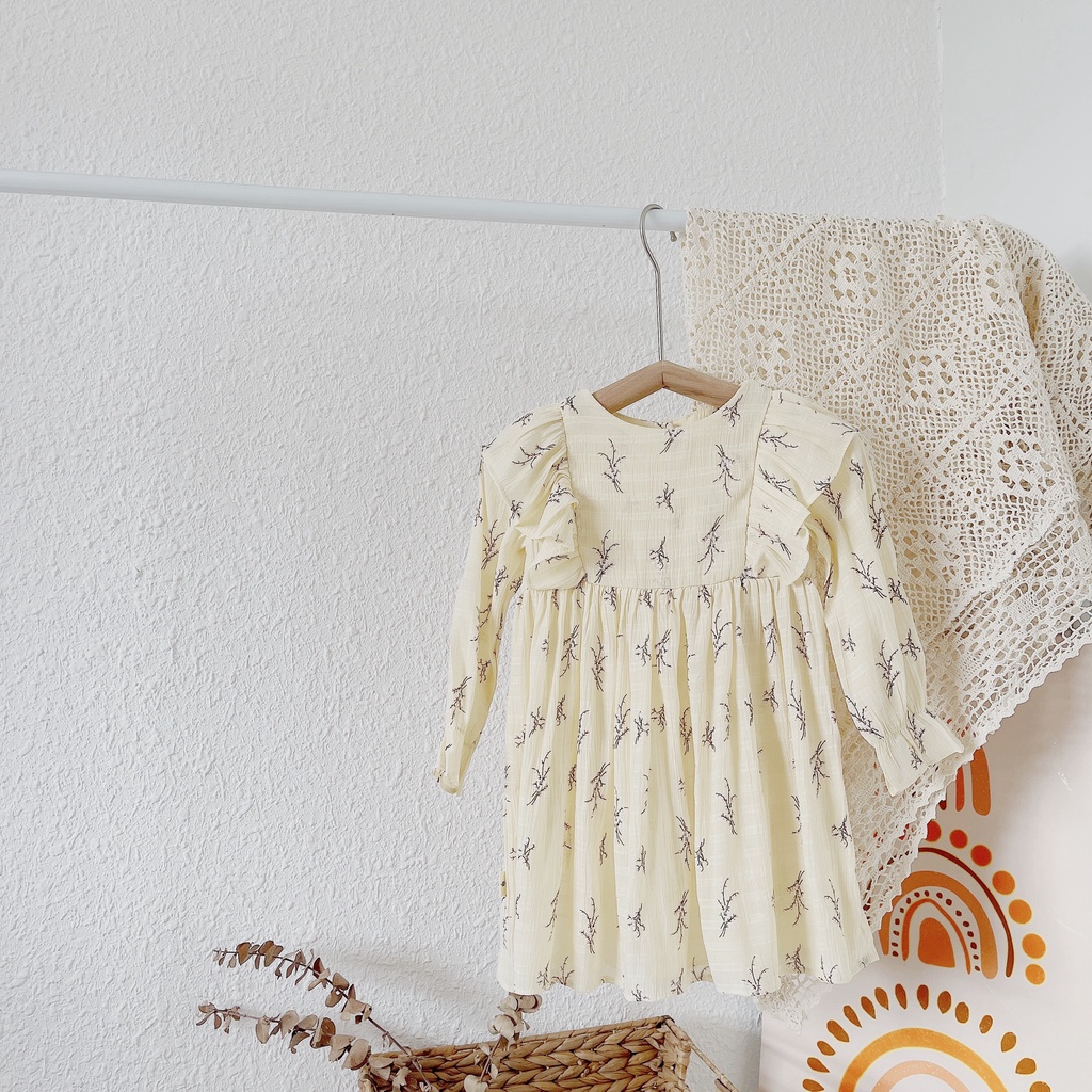 Váy thu chất thô xốp nhẹ cho bé 1-5 tuổi ( Mã 300603)