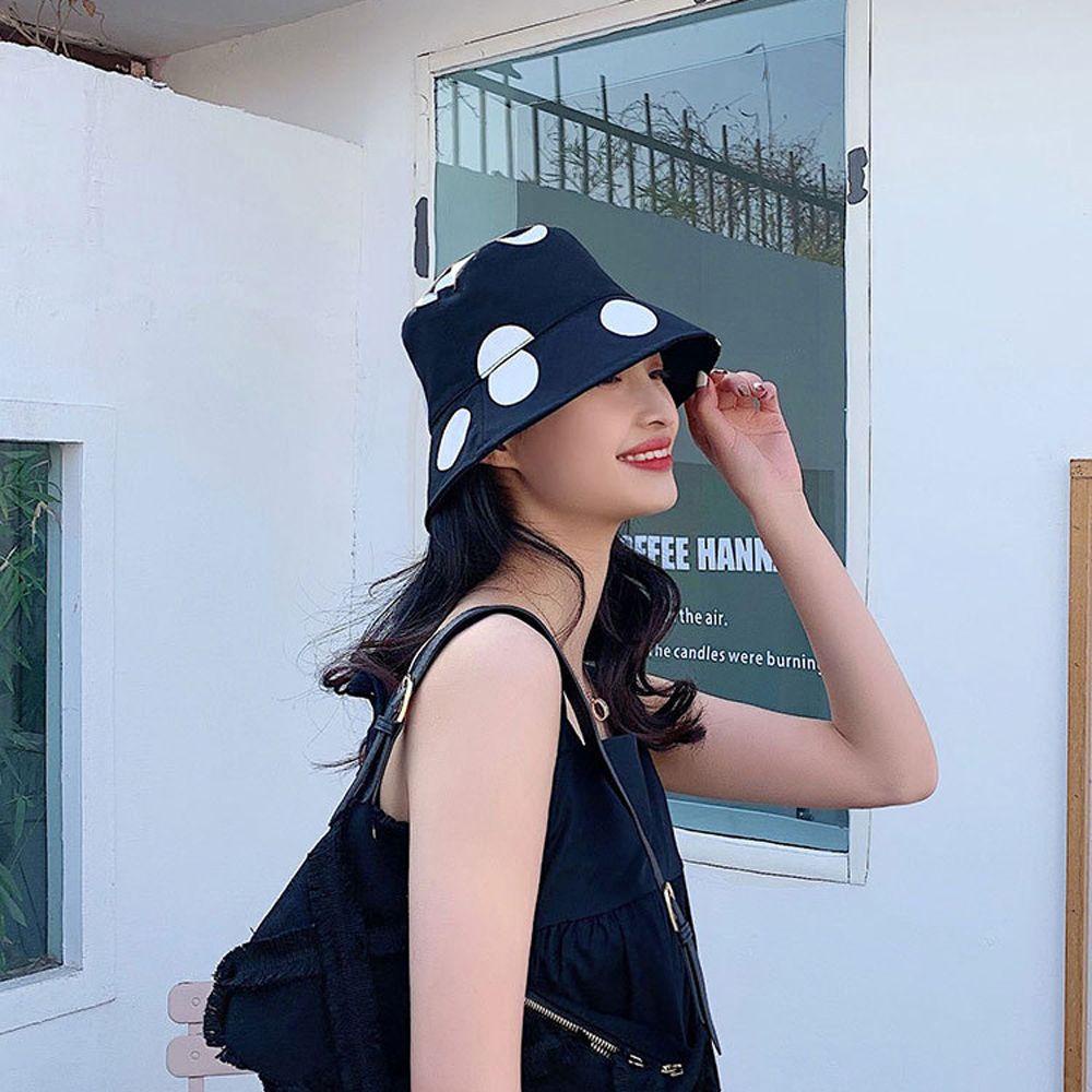 IVORY Mũ Bucket Chất Liệu Cotton Màu Trơn Thời Trang Mùa Hè Phong Cách Hàn Quốc