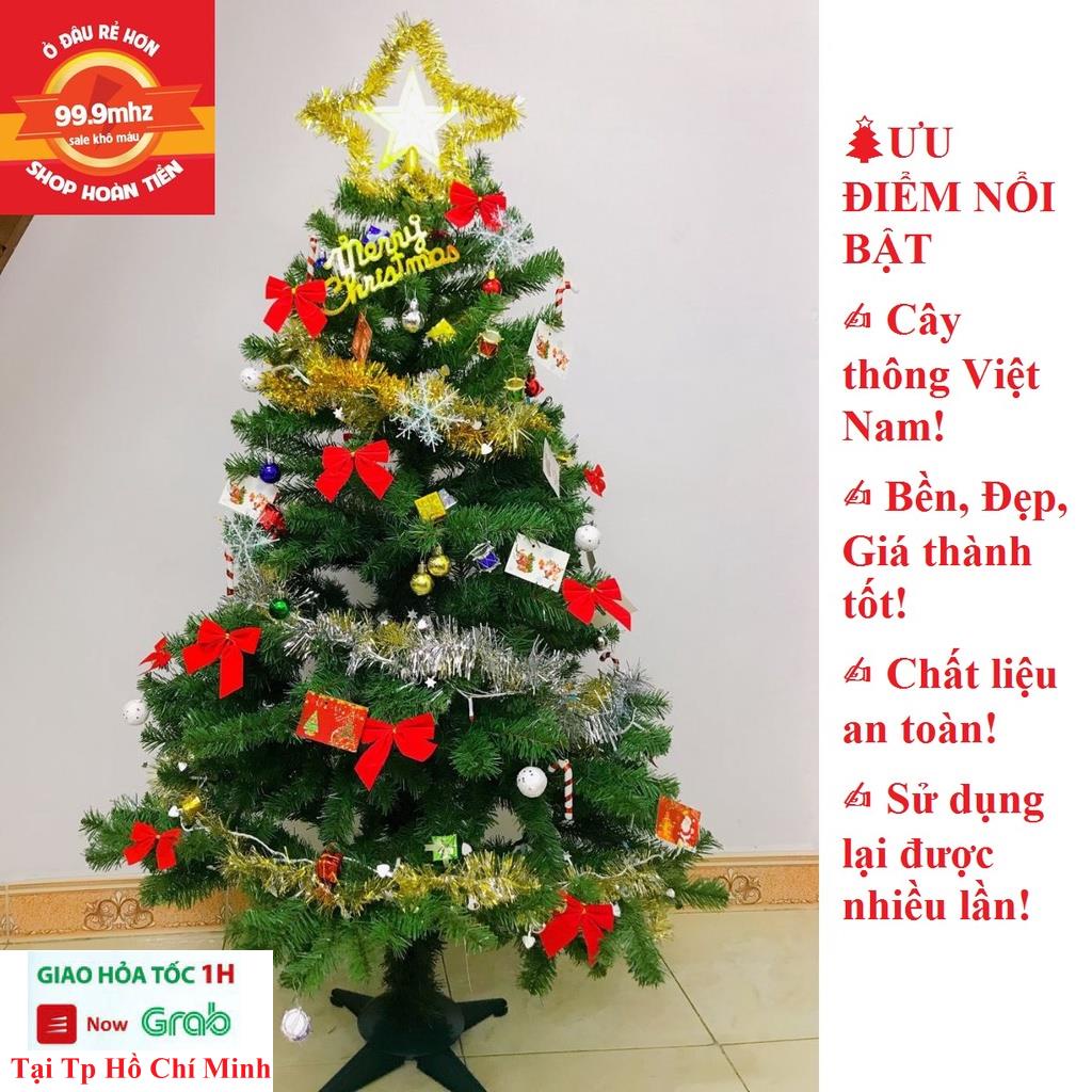 Cây Thông Noel Có Phụ Kiện Trang Trí Chiều Cao Cây Thông 1m5 Hàng Việt Nam Lá Dầy Nhiều Nhánh Rất Đẹp