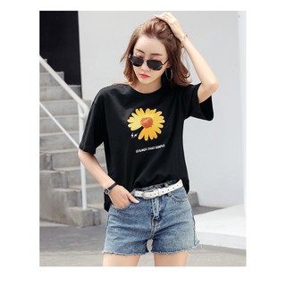 Áo Thun Nữ In Hình Hoa Simple
