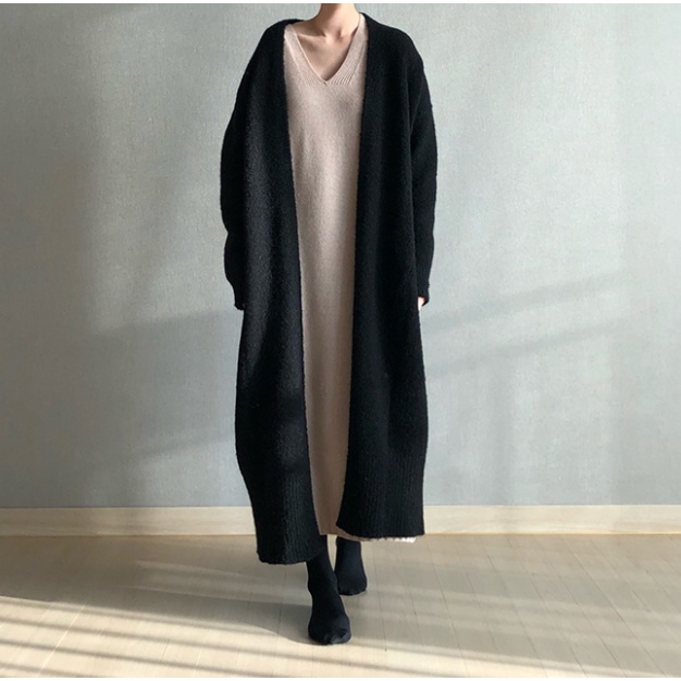 Áo khoác cardigan dáng dài qua gối thời trang phong cách châu âu thời trang thu đông cho nữ  | BigBuy360 - bigbuy360.vn