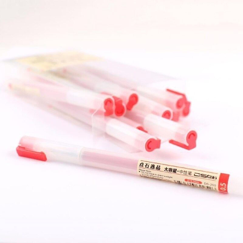 Bút mực gel ngòi 0.5mm màu đen/ đỏ/ xanh dương phong cách muji dành cho học sinh