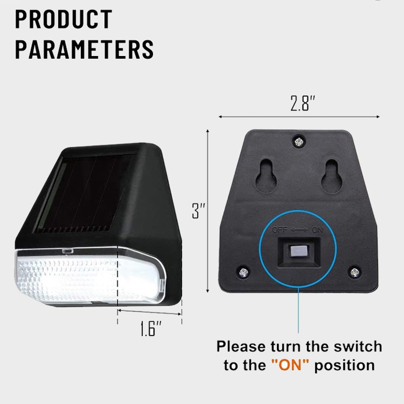 Đèn LED Gắn Tường Sử Dụng Năng Lượng Mặt Trời Chống Thấm Nước An Toàn Cho Sân Vườn/Gara/Nhà Để Ngoài Trời