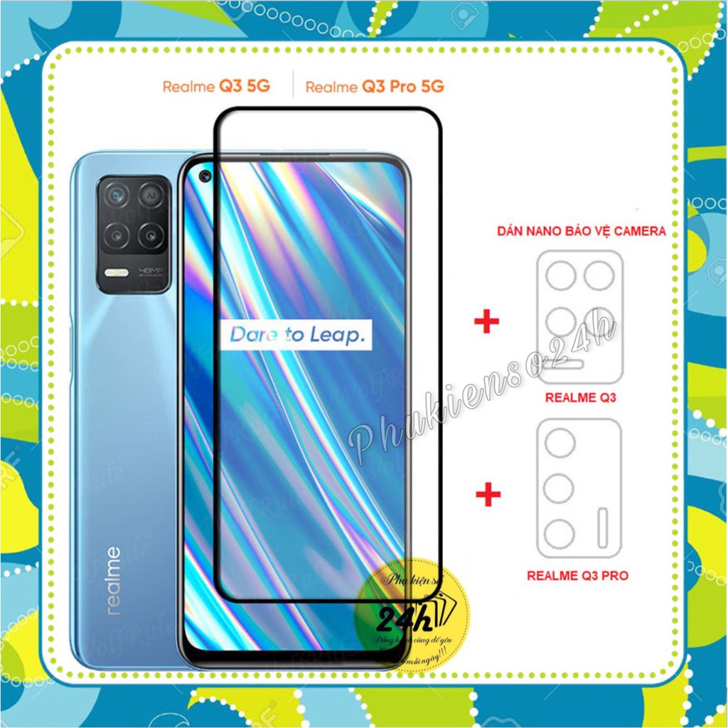 Cường lực Full màn Realme Q3 Realme Q3 pro + Dán Bảo vệ Camera Realme Q3 / Realme Q3 Pro