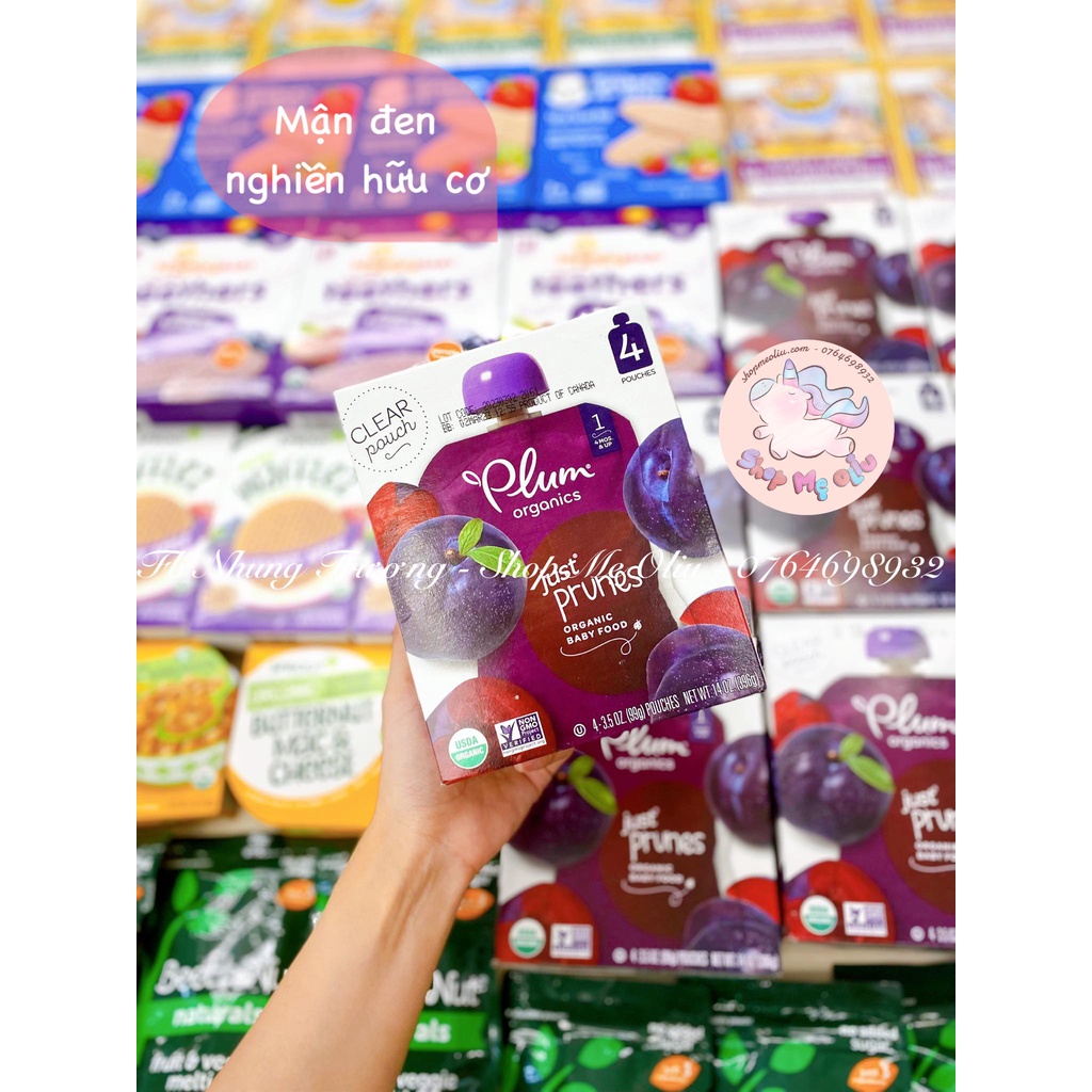 [MẪU MỚI] Mận đen nghiền hữu cơ,giàu chất xơ,ngừa táo bón Plum Organics cho bé từ 4 tháng (4 x 99g)