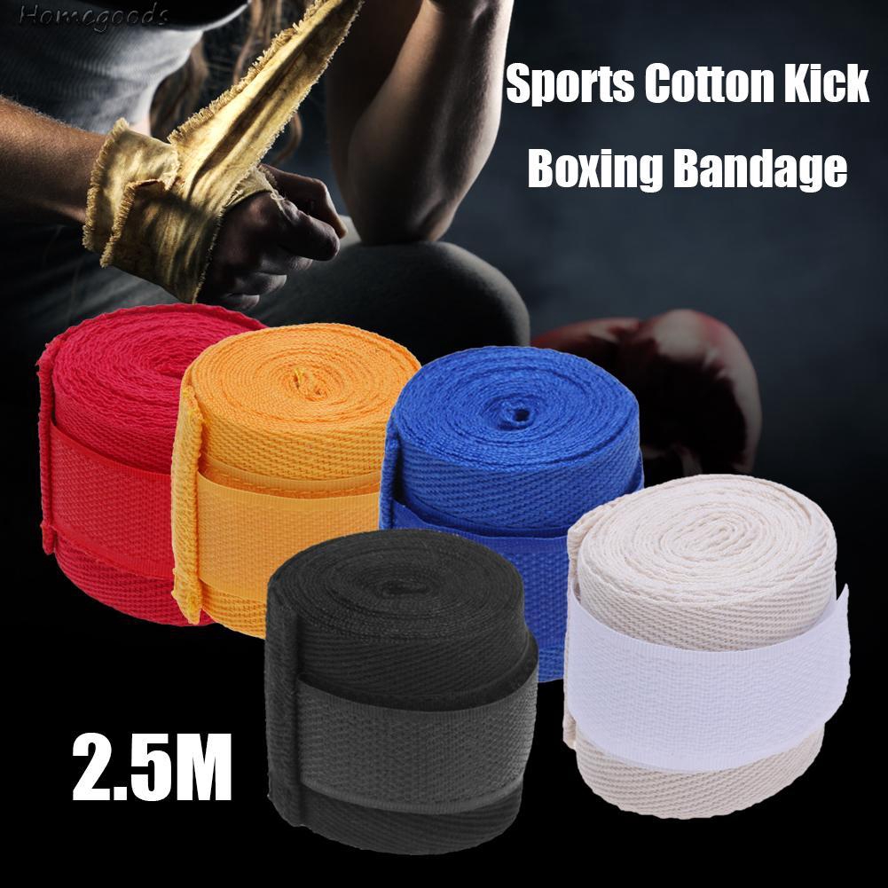 2 băng cotton 2.5m quấn cổ tay dùng để chơi thể thao Kick Boxing Taekwondo MMA