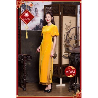 Áo dài truyền thống nhung tay bồng
