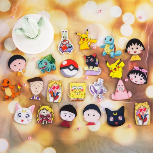 Trâm Cài Áo Hoạt Hình Maruko Đáng Yêu Bằng Acrylic Phong Cách Nhật Bản