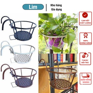 Giỏ treo chậu hoa, cây cảnh ban công bằng sắt màu ngẫu nhiên